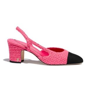 Chanel Pink Tweed Slingbacks